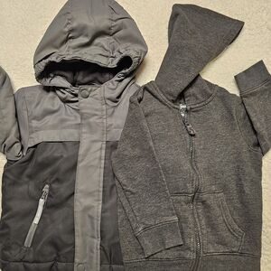 Cat & Jack Charcoal and Light Gray Hooded Jacket